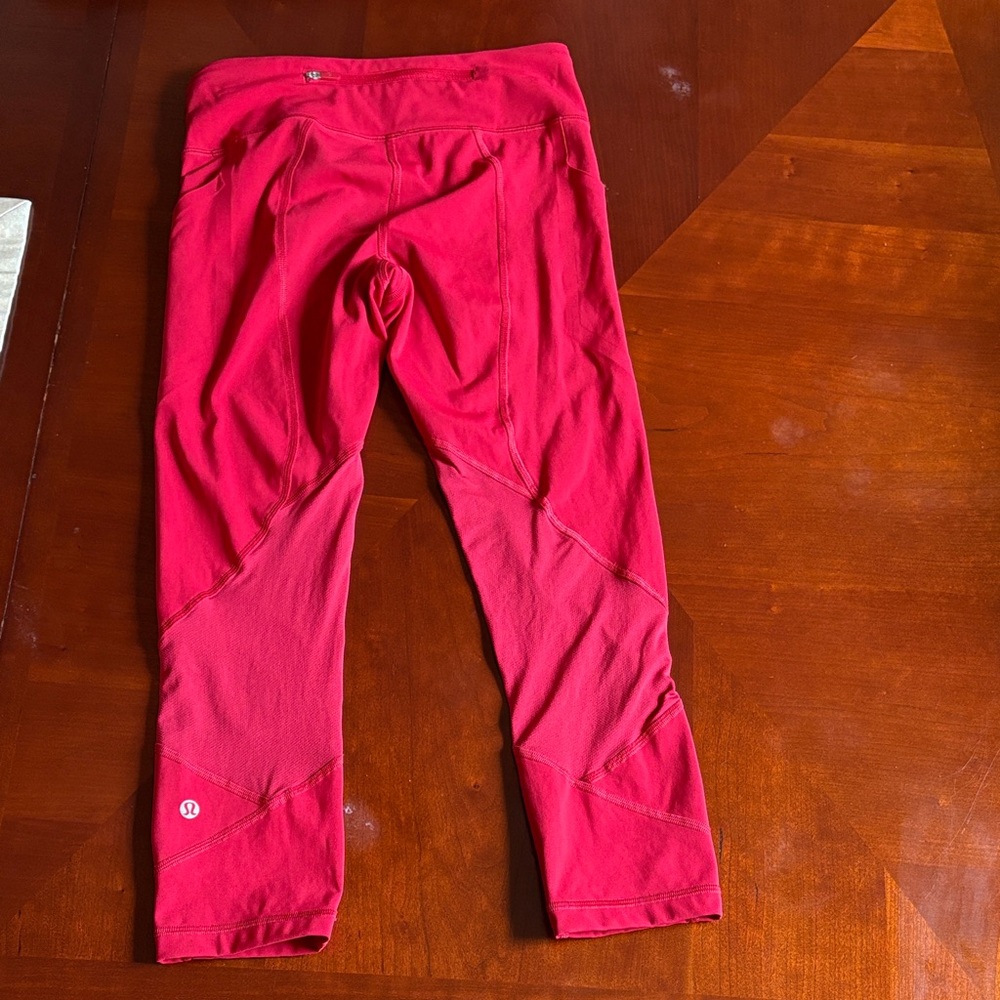 Lululemon Athletica Red Cropped Leggings